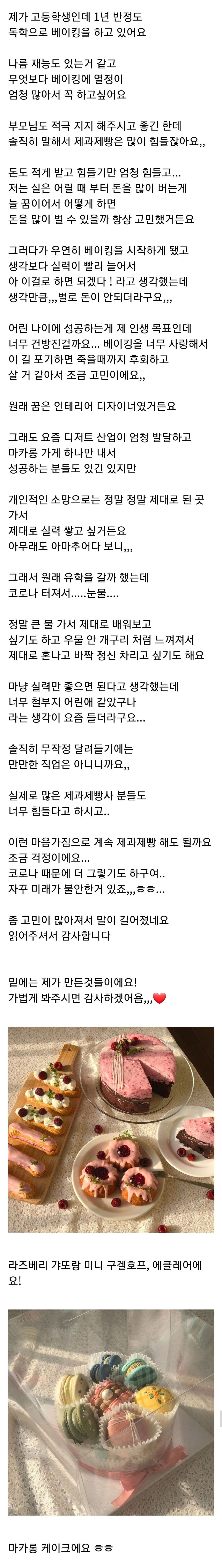 [유머] 베이킹 쪽으로 진로를 고민한다는 고등학생 -  와이드섬